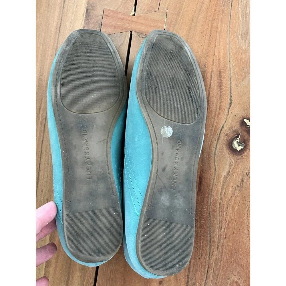 Lucky Brand Alba Ballet Flats Women's Light Blue /aqua Slip On Size 7